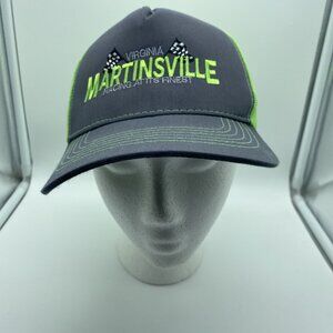 Gray Green Martinsville Cap Trucker Hat Snap-back Mesh-back VA